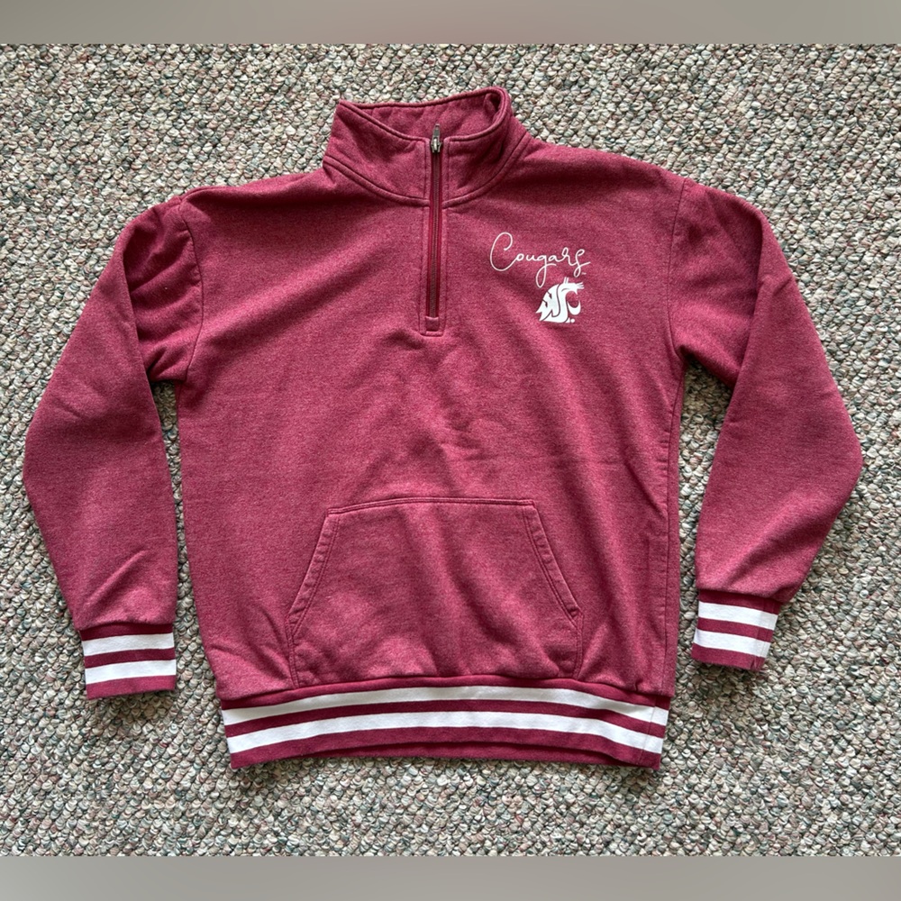 WSU COUGARS 1/4 zip champion sweatshirt, size medium